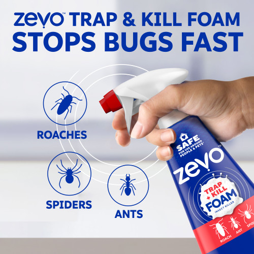 Zevo Trap & Kill Foam Insect Killer for Roaches & Spiders 12oz - Image 3